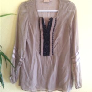 Taupe/Cafe au Lait colored tunic blouse